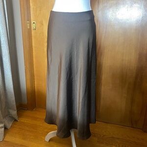 Women’s Nasty Gal Chocolate Brown Satin Midi Skirt M